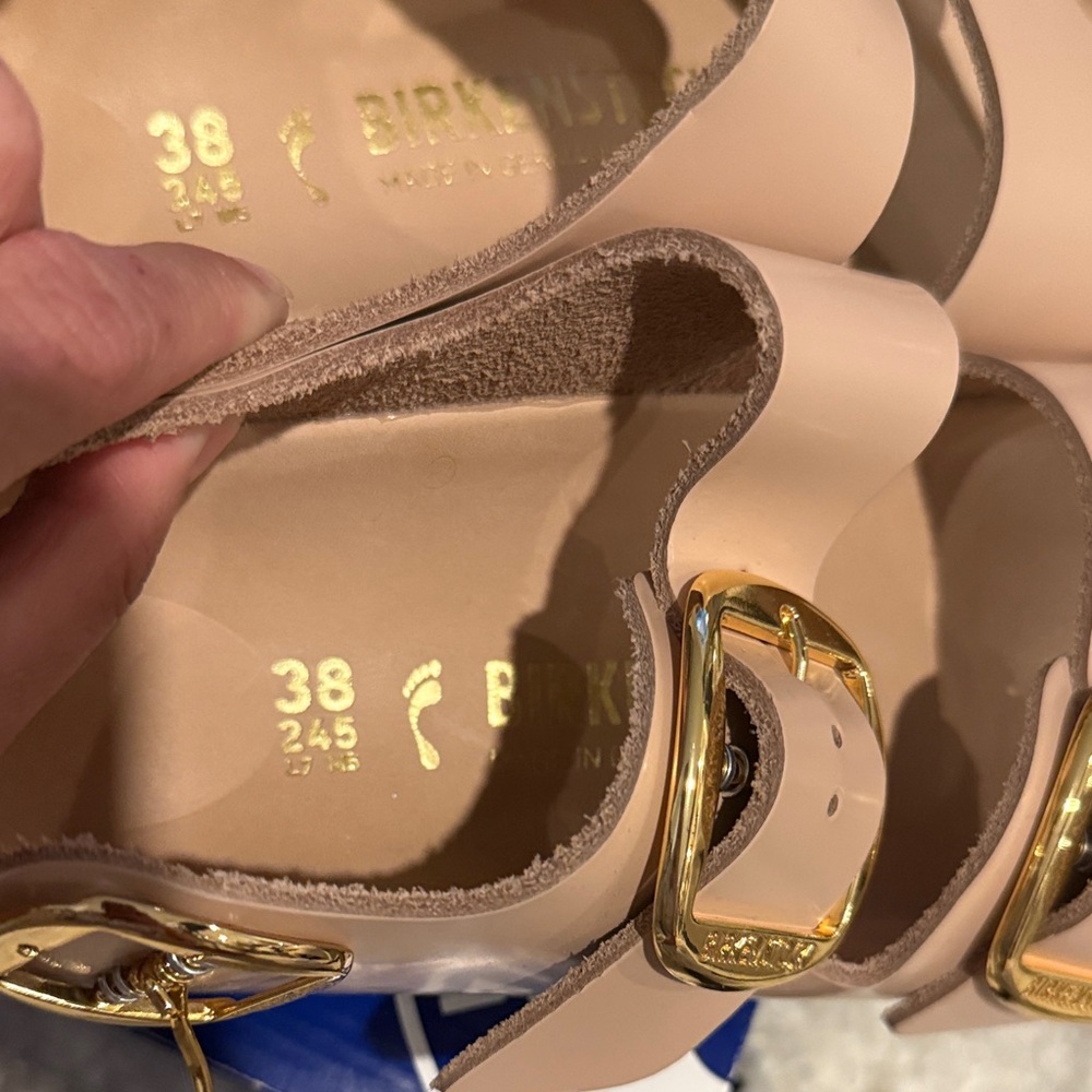 Birkenstock Sandals Milano Gold big buckle 38 - color new beige - Picture 6 of 7